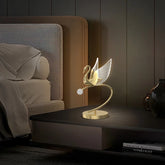 Romantic Gold Swan with Lightning Wings and Crystal Finish Table Lamp size 30 cm